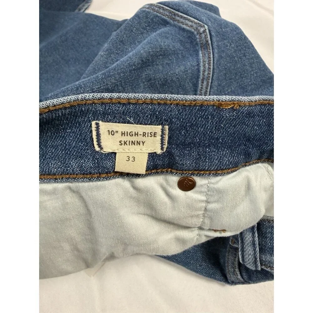 Madewell 10" High Rise Skinny Jeans Women's Size 33 Dark Wash Denim Stretch NWT - Picture 6 of 7